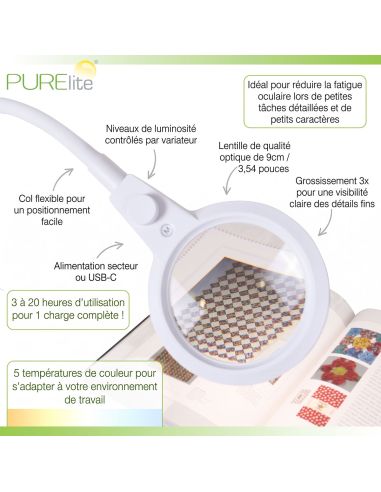 Lampe loupe 3-en-1 sur pied Apollo PURElite
