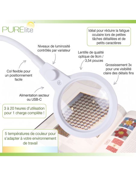 Lampe loupe 3-en-1 sur pied Apollo PURElite