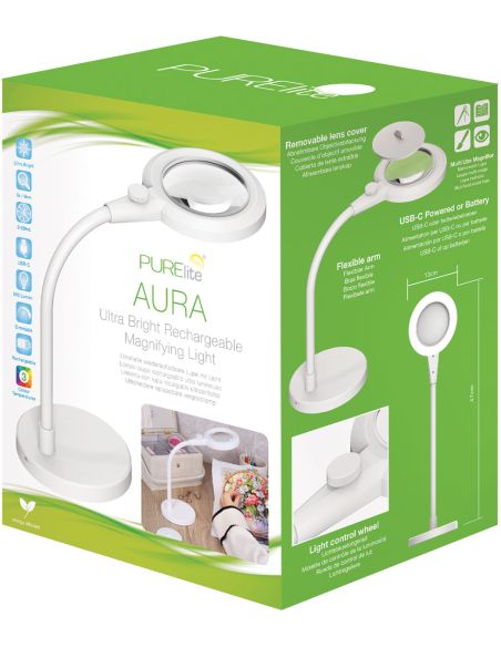 Lampe loupe de table rechargeable Aura PURElite