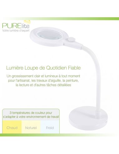 Lampe loupe de table rechargeable Aura PURElite
