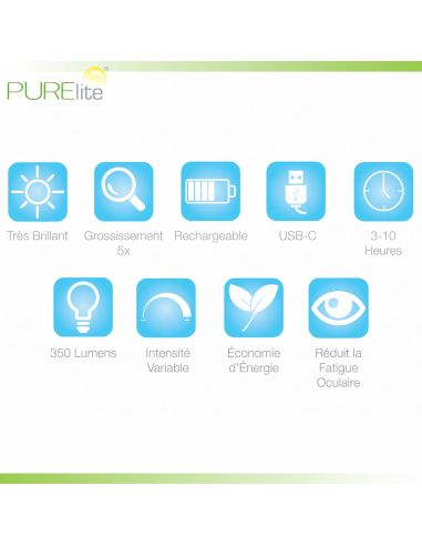 Loupe à main éclairante 5× rechargeable Nova PURElite