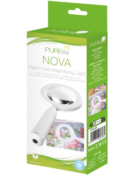 Loupe à main éclairante 5× rechargeable Nova PURElite