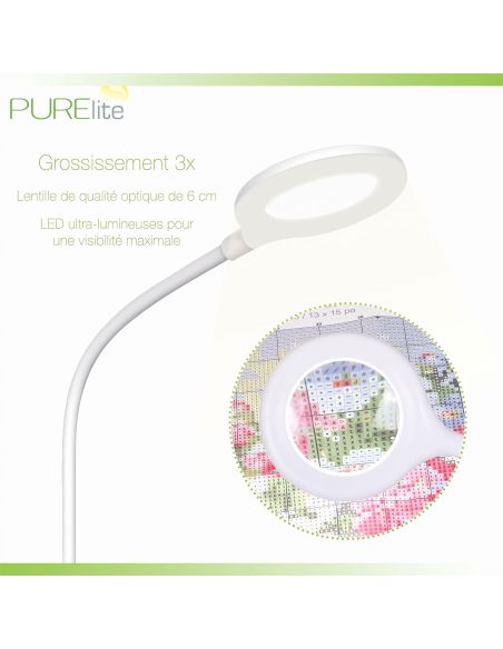 Lampe loupe à pince rechargeable Ray PURElite
