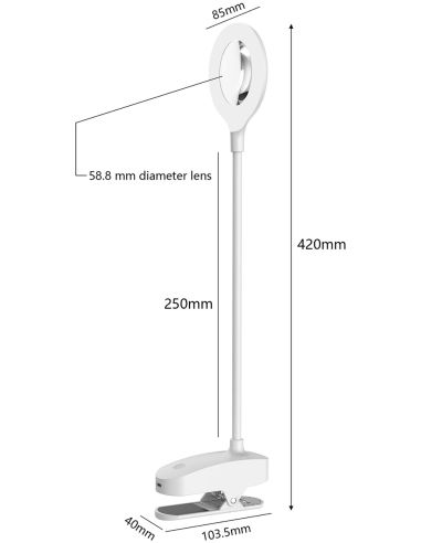 Lampe loupe à pince rechargeable Ray PURElite