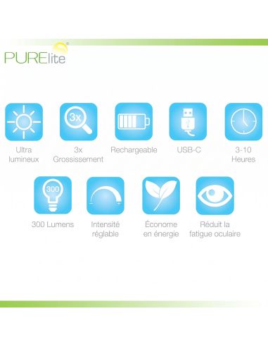 Lampe loupe à pince rechargeable Ray PURElite