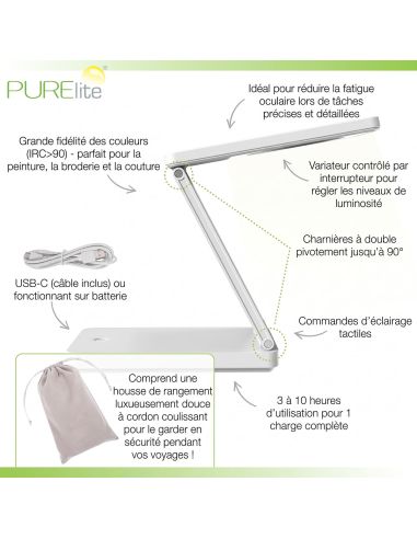 Lampe loupe pliable rechargeable Zed PURElite
