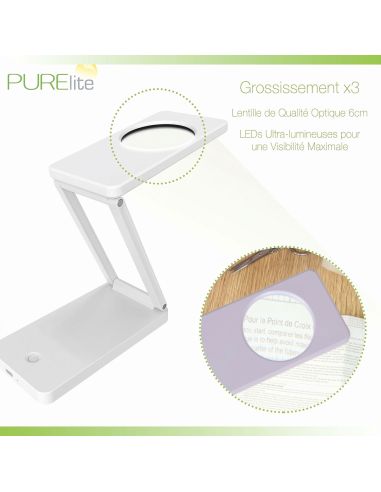 Lampe loupe pliable rechargeable Zed PURElite
