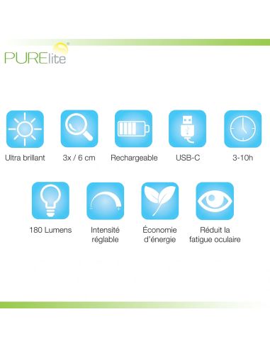 Lampe loupe pliable rechargeable Zed PURElite