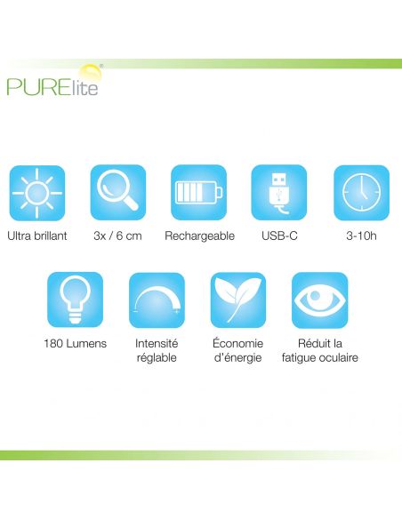 Lampe loupe pliable rechargeable Zed PURElite