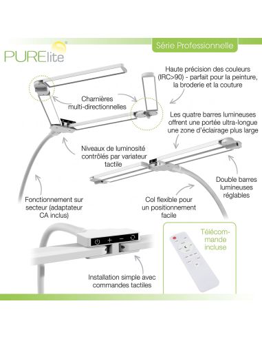 Lampe 3-en-1 quatre têtes Aurora Quad PURElite