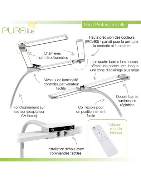 Lampe 3-en-1 quatre têtes Aurora Quad PURElite