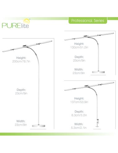 Lampe 3-en-1 quatre têtes Aurora Quad PURElite