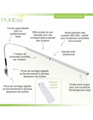 Lampe de bureau à pince double tête Astra Twin PURElite