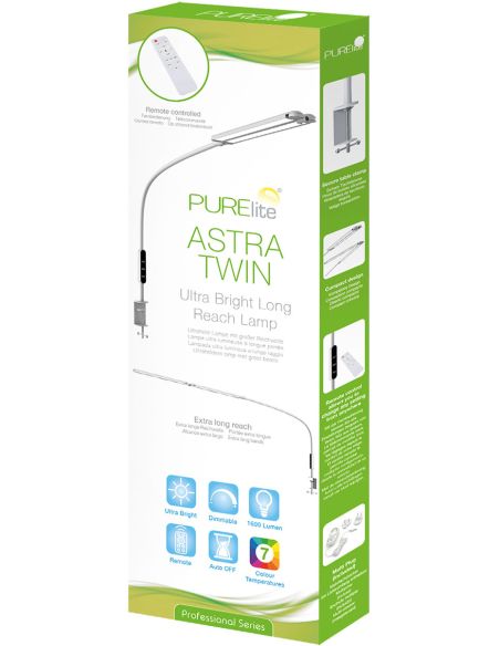 Lampe de bureau à pince double tête Astra Twin PURElite