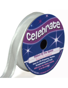 Ruban organza Celebrate blanc - 12 mm x 5 m