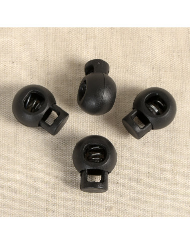 Lot de 4 serre-cordons boule - Noir