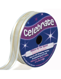 Ruban organza Celebrate blanc - 12 mm x 5 m