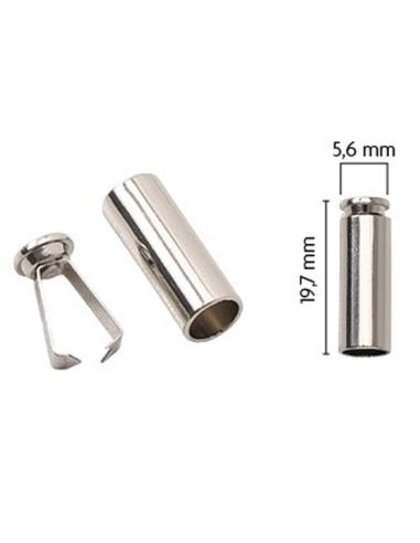 Lot de 6 embouts de cordon tube - Marron