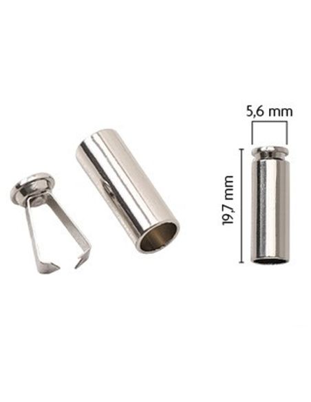 Lot de 6 embouts de cordon tube - Bleu marine