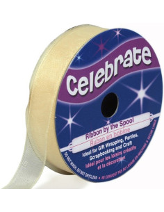 Ruban organza Celebrate ivoire - 12 mm x 6 m