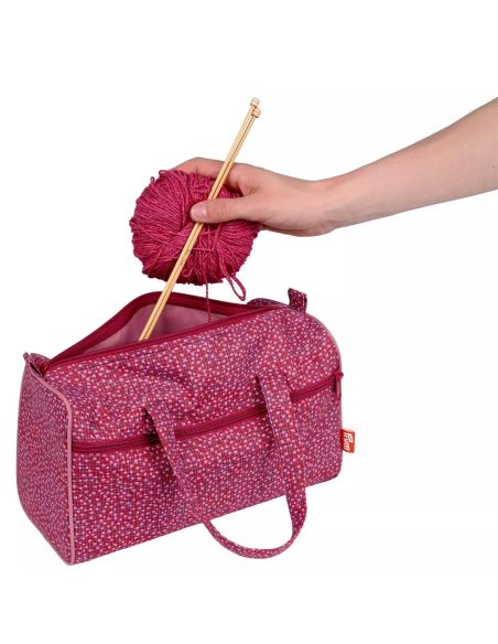 Sac à ouvrage pour tricot Burgundy