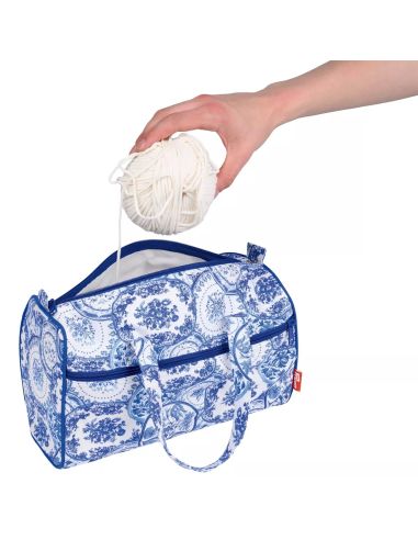 Sac à ouvrage pour tricot Delft Blue