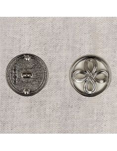 Bouton à queue métal Fleur - Argent