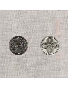 Bouton à queue métal Fleur - Argent 2