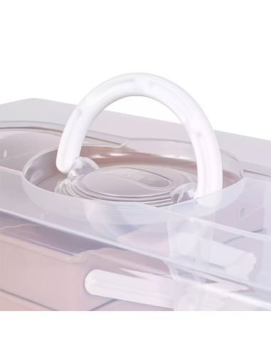 Boîte de rangement transparente XL 10 l Prym — 2 plateaux beiges