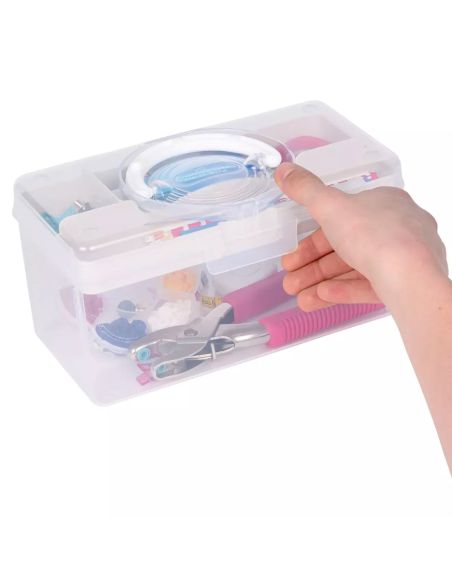 Boîte de rangement transparente M 3 l Prym — compartiment crème