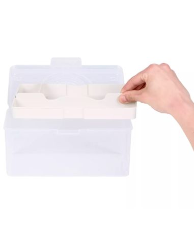 Boîte de rangement transparente M 3 l Prym — compartiment crème