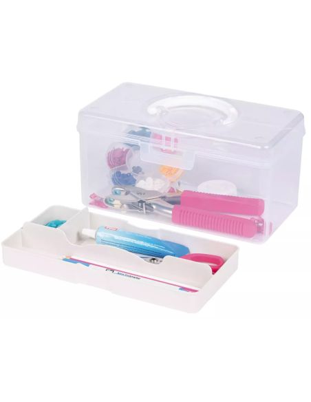 Boîte de rangement transparente M 3 l Prym — compartiment crème