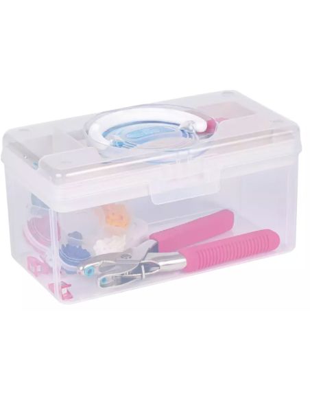 Boîte de rangement transparente M 3 l Prym — compartiment crème