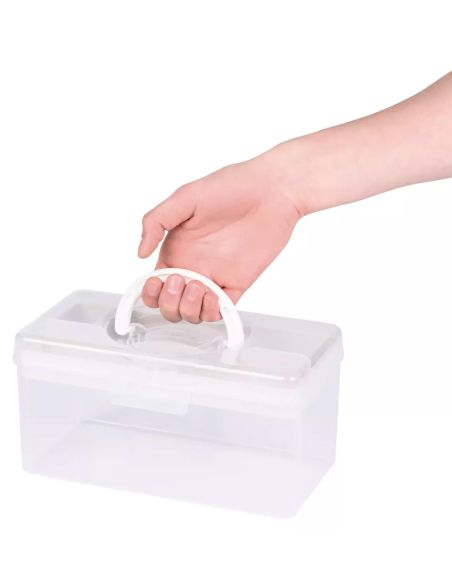 Boîte de rangement transparente M 3 l Prym — compartiment crème