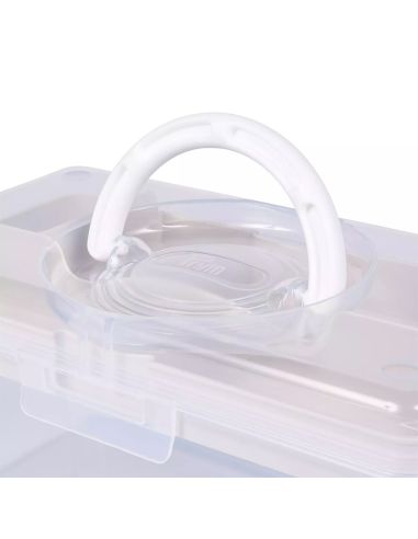 Boîte de rangement transparente M 3 l Prym — compartiment crème