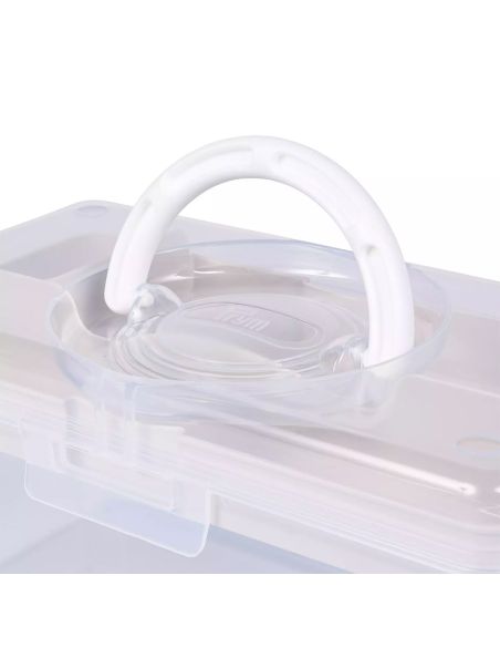 Boîte de rangement transparente M 3 l Prym — compartiment crème
