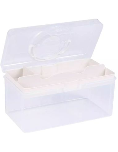 Boîte de rangement transparente M 3 l Prym — compartiment crème
