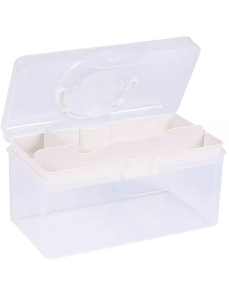Boîte de rangement transparente M 3 l Prym — compartiment crème