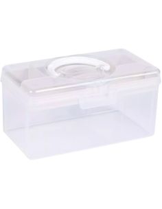 Boîte de rangement transparente M 3 l Prym — compartiment crème
