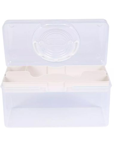 Boîte de rangement transparente M 3 l Prym — compartiment crème