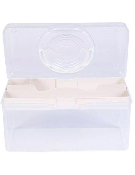 Boîte de rangement transparente M 3 l Prym — compartiment crème