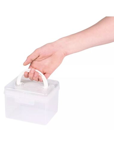 Boîte de rangement transparente S 1,7 l Prym — compartiment crème