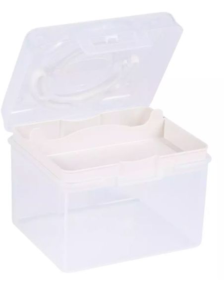 Boîte de rangement transparente S 1,7 l Prym — compartiment crème