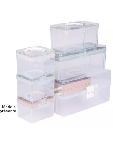 Boîte de rangement transparente S 1,7 l Prym — compartiment beige