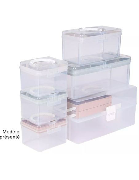Boîte de rangement transparente S 1,7 l Prym — compartiment beige
