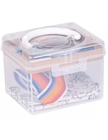 Boîte de rangement transparente S 1,7 l Prym — compartiment beige
