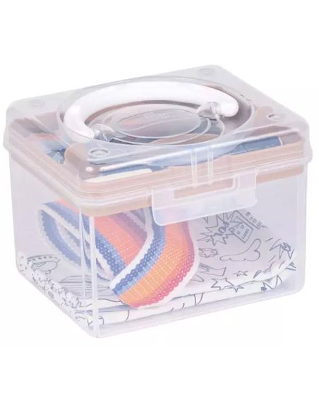 Boîte de rangement transparente S 1,7 l Prym — compartiment beige