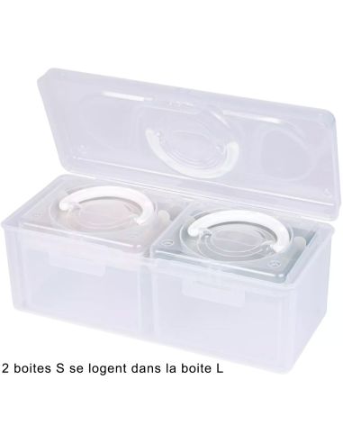 Boîte de rangement transparente S 1,7 l Prym — compartiment beige