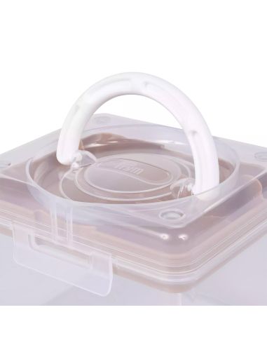 Boîte de rangement transparente S 1,7 l Prym — compartiment beige