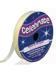 Ruban organza Celebrate crème - 6 mm x 8 m